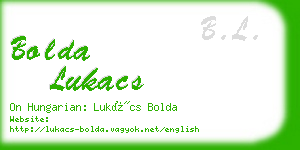 bolda lukacs business card